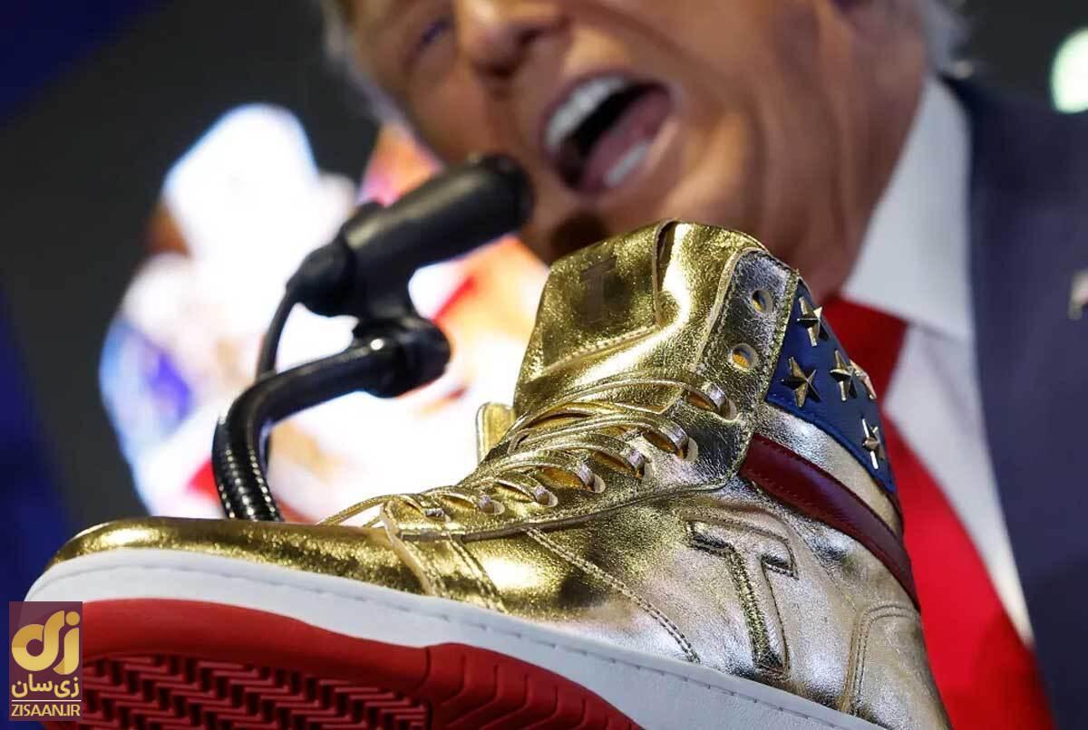 (تصاویر) ترامپ بعد از جریمه ۳۵۵ میلیون دلاری خط تولید کفش کتانی راه انداخت!