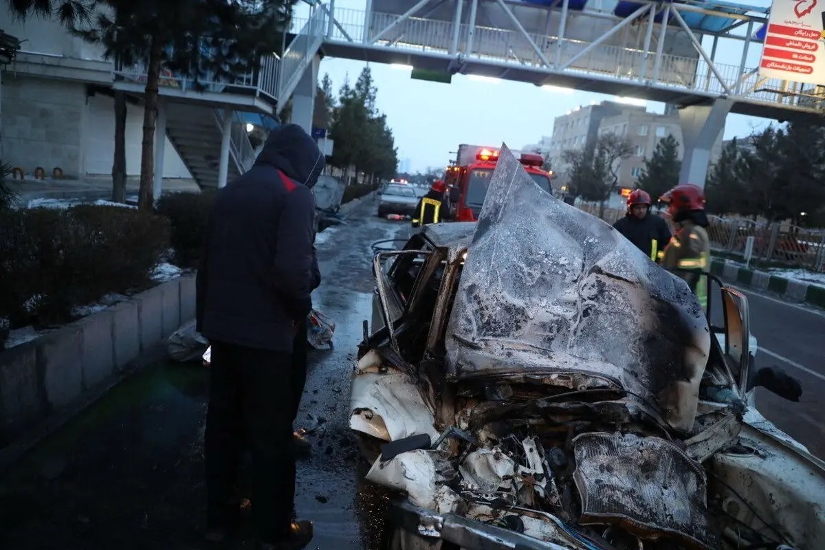 تصادف خودروی پاکبانان شهرداری مشهد با اتوبوس