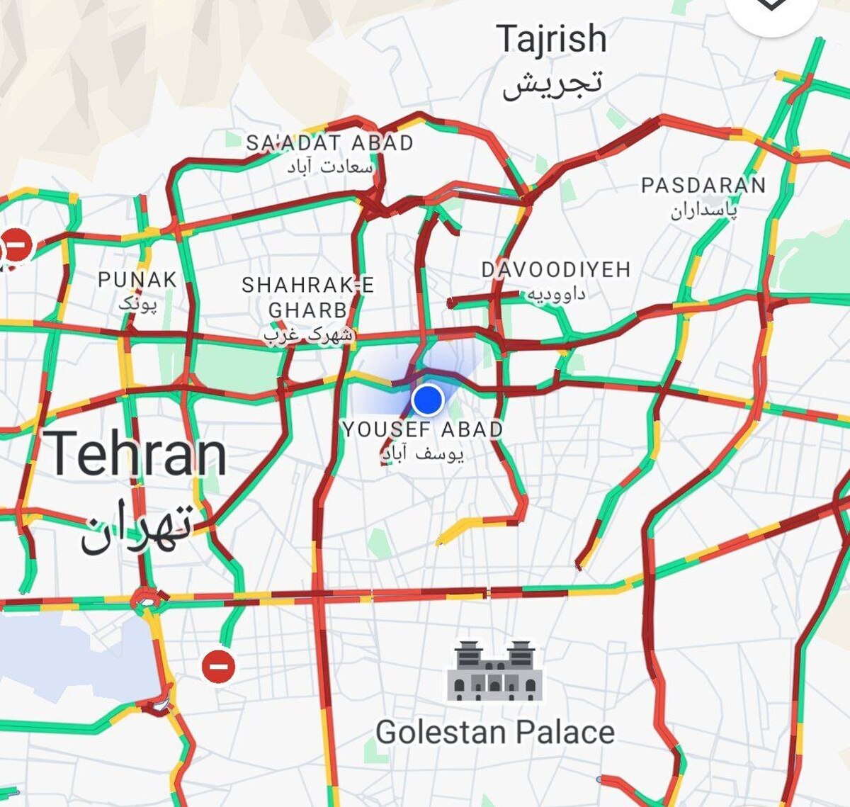 ترافیک عجیب شبانه خیابان‌های تهران را قفل کرد