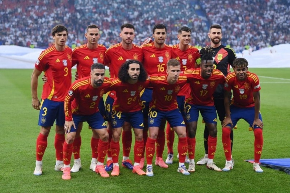 (ویدئو) مراسم اهدای مدال و جام قهرمانی اسپانیا در یورو ۲۰۲۴