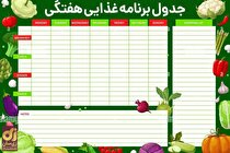 برنامه غذایی هفته برای شنبه ۲۷ مرداد تا جمعه ۲ شهریور