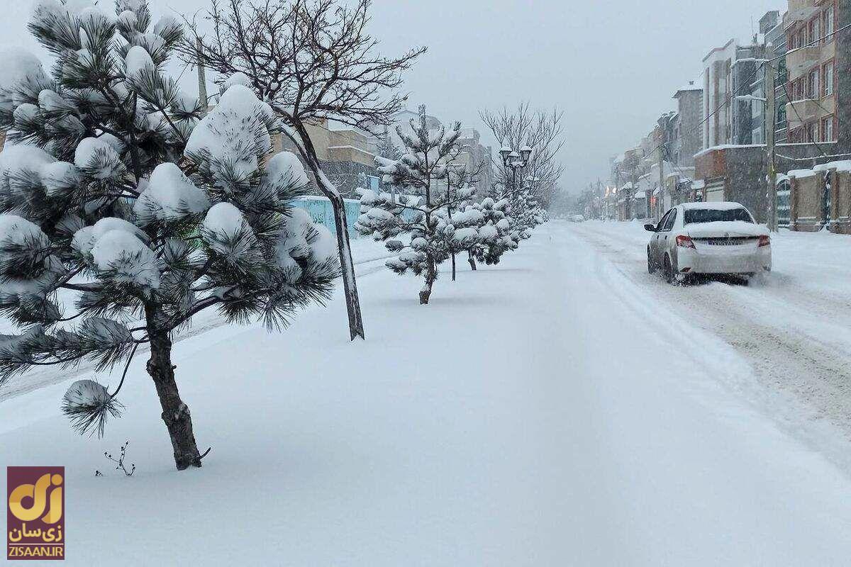 ویدئو | بارش زیبا و شگفت‌انگیز برف در سیاه‌بیشه در محور کندوان