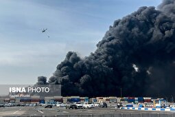 اولین ویدئو از محل انفجار در بندر شهید رجایی بعد از خاموش کردن آتش