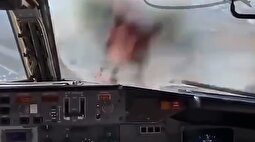فیلمی ترسناک از برخورد پرنده با بوئینگ ۷۳۷ در حال فرود در فرودگاه مهرآباد!