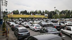تصاویری عجیب از صف طولانی بنزین در تهران