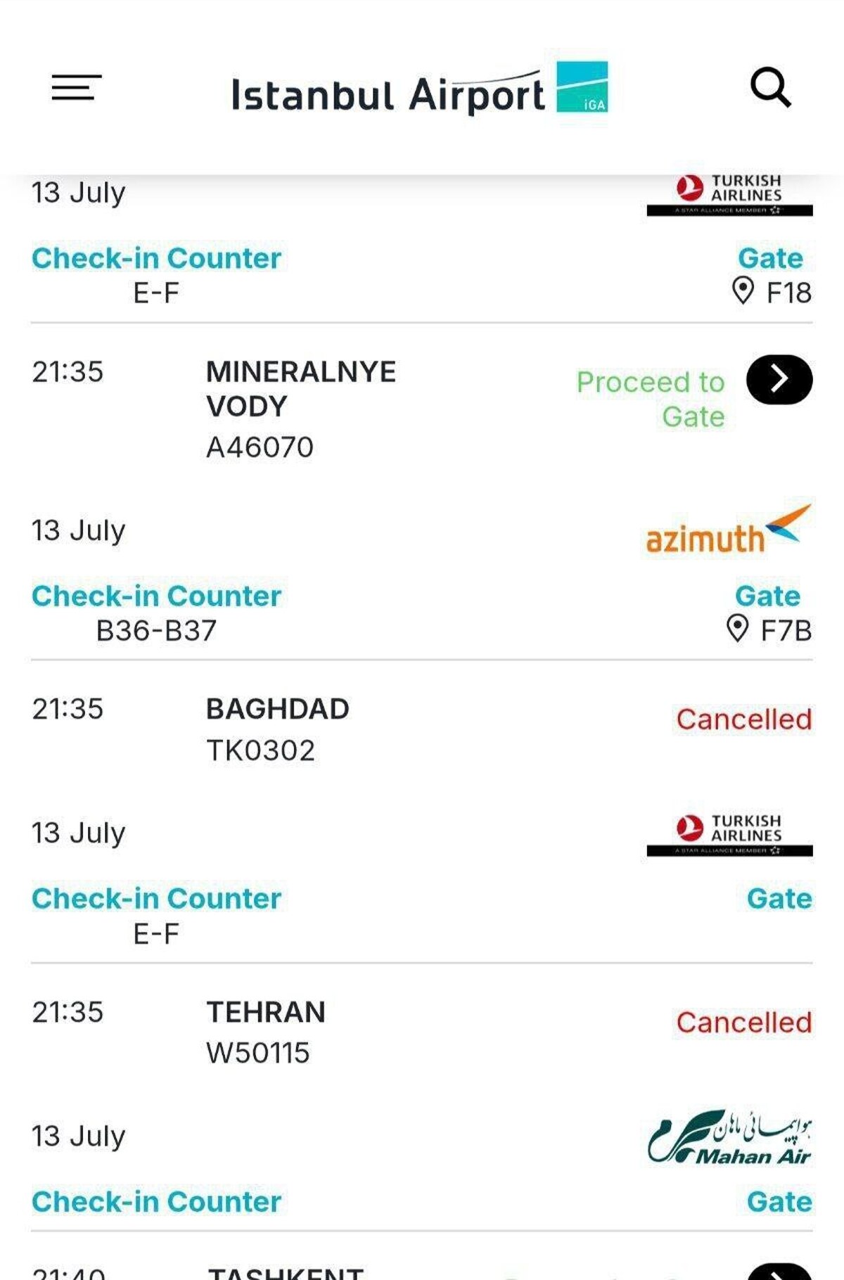 استانبول در اقدامی عجیب پرواز‌ها به ایران را لغو کرد